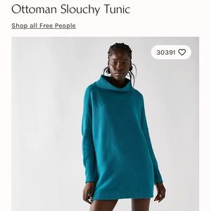 Free People Ottoman Slouchy tunic medium electric teal